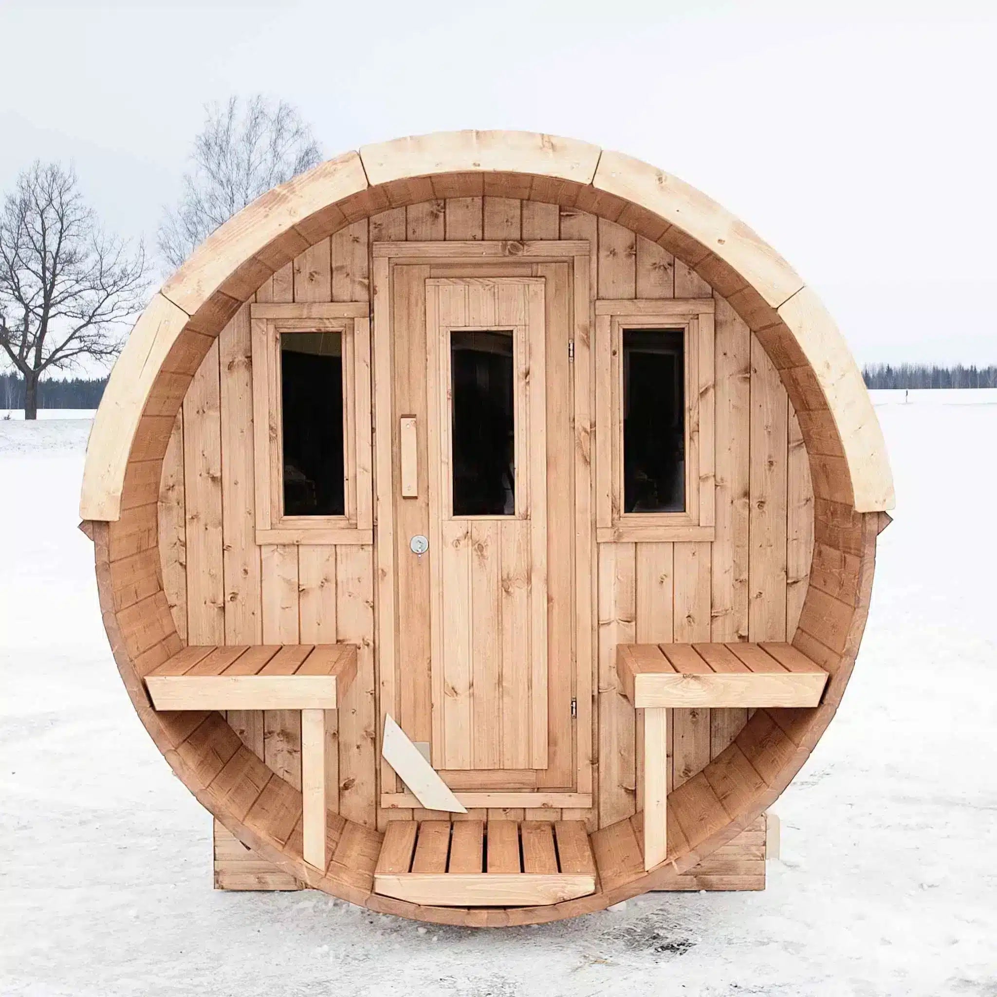 Ehala Nordisk 250 tønnesauna – 2,5 m med utvendig sittebenk