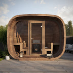 Icon Cubus Premium sauna – thermowood med hel glassfront