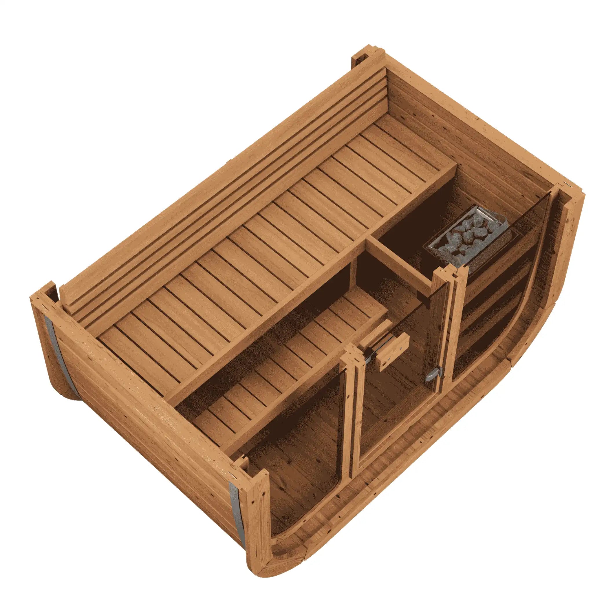 ICON 125 med frontvegg i glass – laget i thermowood