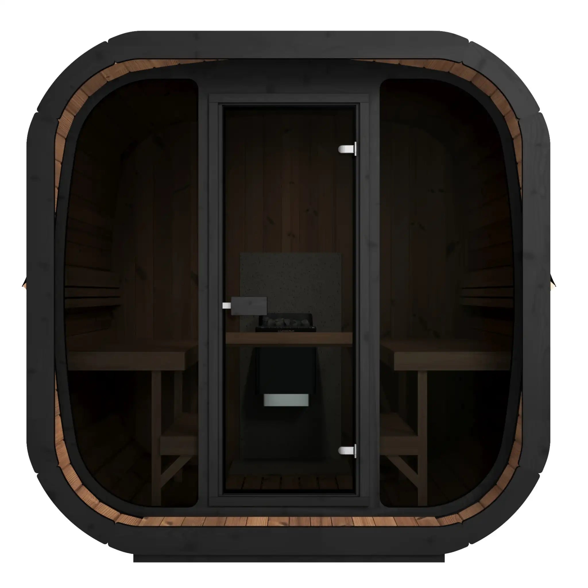 ICON 220 sauna – thermowood med hel glassfront