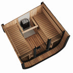ICON 220 sauna – thermowood med hel glassfront