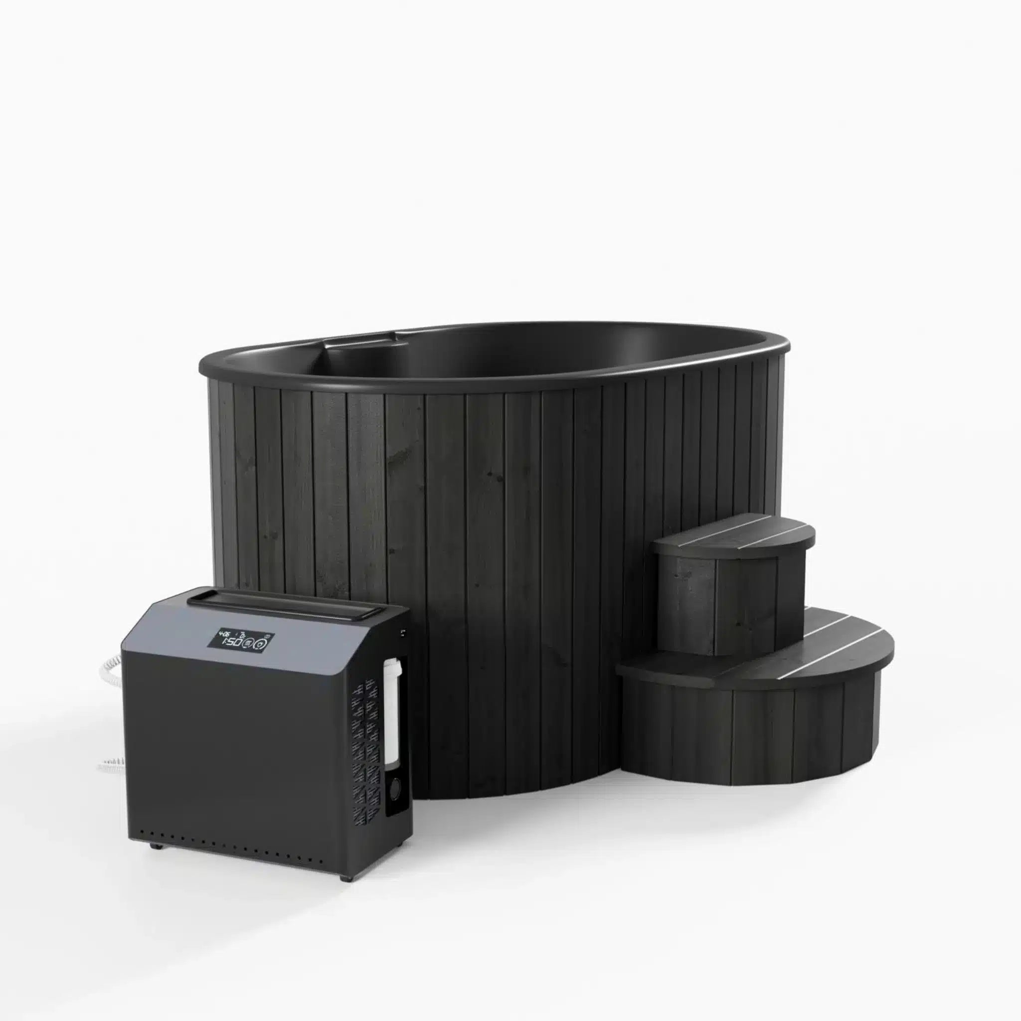 Kaldtvannskar Ofuro – ergonomisk sete (svart edition)