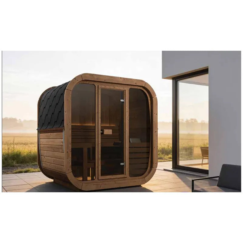 ICON 160 med frontvegg i glass – laget i thermowood