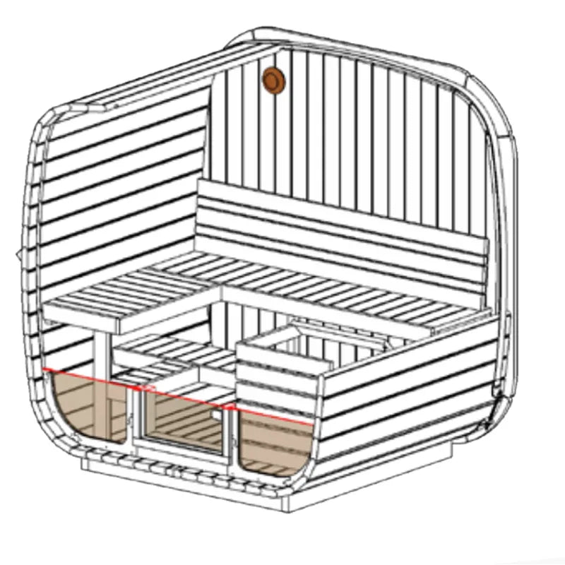 ICON 160 med frontvegg i glass – laget i thermowood